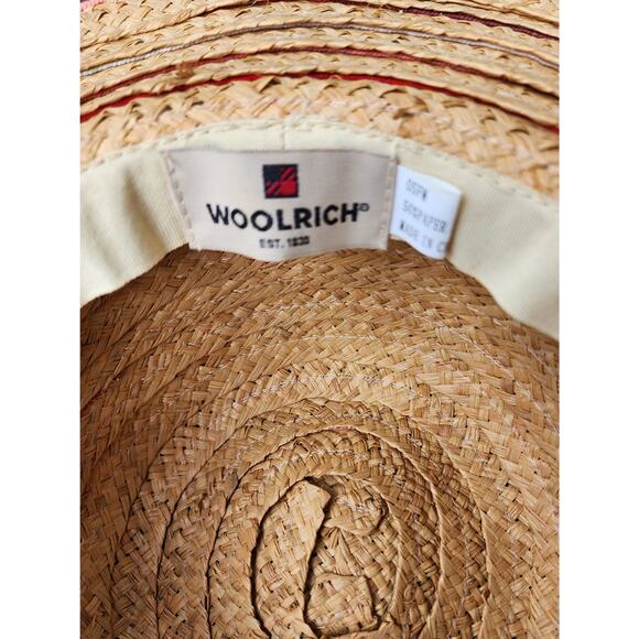 Woolrich Womens Rainbow Straw Hat Wide Brim Packable Sun Vacation Beachwear NEW - Picture 4 of 4